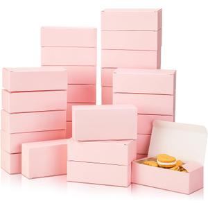 FillTouch 36 Pcs Pink Cookie Boxes Small Bakery Biscuit Boxes for Dessert Cake Donuts Pie Candy(6 x 3 x 1.8 Inch,Pink)