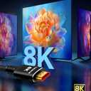 Snowkids Long HDMI Cable 25 ft, 8K 48Gbps Ultra High-Speed HDMI 2.1 Cables Cord, 10K 8K@60Hz, 4K@120Hz Compatible for TV/Laptop/Monitor/PS-5/X-box/Projector/Entertainment, Sound System & More