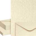 Eersida 150 Sheets Vintage Stationery Paper and Envelopes Letter Set Includes 100 Vintage Letter Writing Paper and 50 Envelope for Office Library(8.5 x 11 Inch,Retro Style)