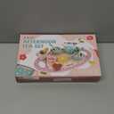 Wooden Tea Set for Little Girls Play Food Pretend Play Kitchen Accessories for 3 4 5 Years Old Girls and Boys Toddler Princess Tea Time Party Food Toys