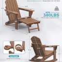 Ciokea Adirondack Rocking Chair with Footrest, Foldable HDPE Rocker (Teak)
4-in-1 Design, Adjustable Backrest, Retractable Ottoman, 2 Cup Holders, Outdoor, All Weather, Heavy Duty, Porch, Patio, Deck