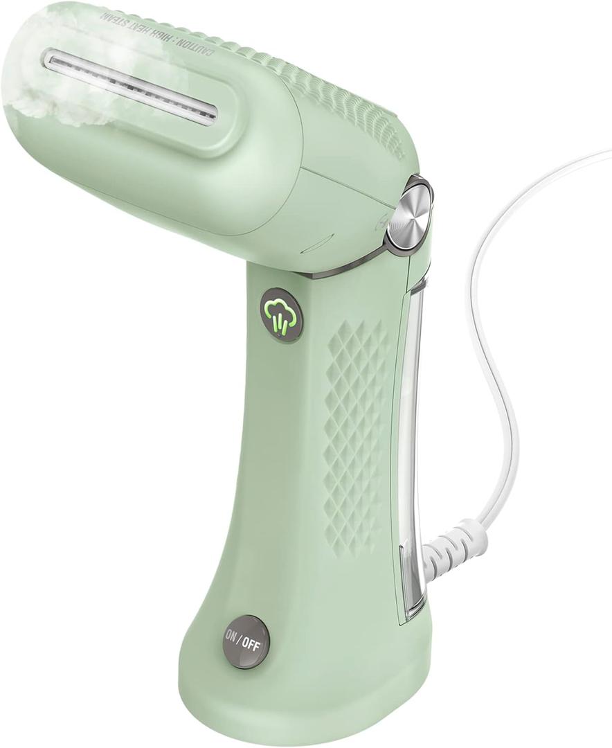 Conair Handheld Garment Steamer for Clothes - Power Steam: Small Size, Big Power - Great for Home, Office, or Travel with Dual Voltage for Worldwide Use, Mint Green