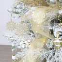 Sea Team 24-Pack Artificial Glitter Holly Berry Twig Ornaments, Decorative Fruit Sticks, Glittery Stems, Picks, Branches for Christmas Tree, Small Vase, Holiday, Wedding, Party (11", White)