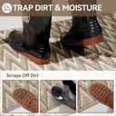 Indoor Door Mat 17x30, Dirt Resistant & Absorbent Doormat for Entryway Inside, Non-Slip Rubber Backing Front Door Mat Indoor Entrance, Low-Profile, Washable, Brown