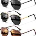 KUGUAOK Polarized Aviator Sunglasses for Women Men UV Protection Running Outdoors Tangle Free Sun Glasses Vintage Shades