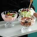 Lawei 6 Pack Glass Dessert Bowls - 5 Oz Glass Ice Cream Cups Mini Trifle Footed Dessert Bowls for Dessert, Sundae, Ice Cream, Salad, Cocktail, Condiment, Trifle
