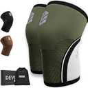 Knee Sleeves 7mm for Weightlifting, Squats, Fitness, Powerlifting, with Advanced 2025 Anti-Slip Design, Premium Neoprene, Constant Compression Brace, Gym Training Support - 1 PAIR - Men Women – DEVI (Green, Large)