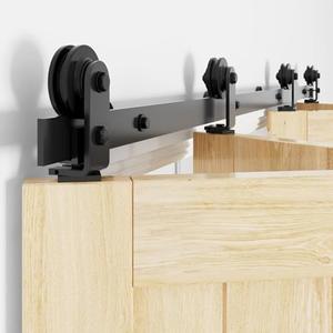 WINSOON Bifold Door Hardware 60 inch: Bi fold Heavy Duty Bifold Barn Door Hardware Kit - 54" Sliding Track for Max Four 14.5" Barn Door Panels 56" Openging - Easy Assemble, Doors Not Included