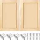Cinnvoice 2 Pcs 14.75'' W x 22.5'' H Unfinished Pine Kitchen Cabinet Door Replacement with 4 Pcs Cabinet Hinges Wood Shaker Door Front Replacement for Kitchen, Bathroom, Vanity