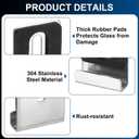 uxcell 8Pcs Metal Mirror Holder Clips, Mirror Hangers Hardware Kit with Screws & Rubber Pads Large Size for Wall Mounting Frameless Mirrors, Wall Tile, Billboards Display, Silver
