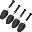 2 Pairs Plastic Shoe Tree Stretcher Shaper for Women Adjustable Shoe Trees Women (Black)