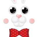 7 x 40 PCS Happy Easter Door Stickers Decor - Bunny, Easter, Flowers - Pink, Cartoon Style - Waterproof - Indoor Use - Door, Window, Refrigerator Decor