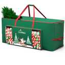 UIRWAY Christmas Tree Storage Bag- Fit for 9ft Artificial Trees, 600D Oxford Christmas Tree Bag with Transparent Pouch & Side Pocket, Extra Large Tree Bags with Sturdy Handles & Dual Zipper, Green