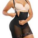 SHAPELLX Shapewear for Women Tummy Control High Waisted Body Shaper Side Zipper Bodysuit Postpartum Faja Black L