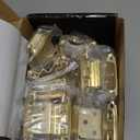 Chibery 3/8 Inch Inset Cabinet Hinges, 25 Pairs(50 Pack) Self Closing Flush Face Mount Hinges with Door Bumper, Variable Decorative Hardware for Bathroom, Furniture, Kitchen Cabinet Doors, Brass Gold