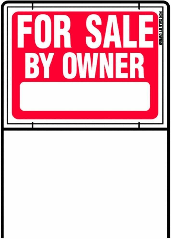 HY-KO Products RSF-605 FOR SALE BY OWNER SIGN 36 in H x 24.5 in W Red & White