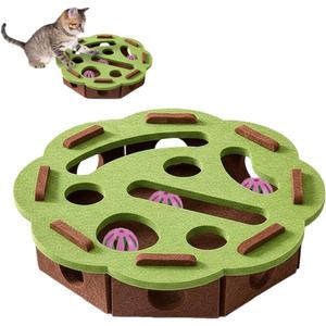 Cat Scratch Puzzle Enrichment Box, Interactive Cats Nail File Enrichment Felt Maze Toy