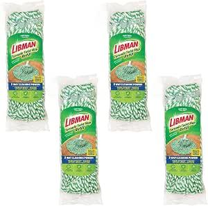 Libman Tornado Mop Refills | Self Wringing | Cotton Mop Head | Twist | Twist Head Replacement | Machine Washable | 4 Self Wring Heads | Direct Replacement Heads for The Tornado