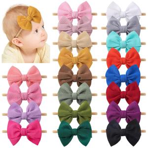 yoyokid Hairband, 20 PCS Baby Girls Nylon Headbands Super Soft Baby Hair bands with Bows Elastic Hair Accessories for Newborn Infant Toddler