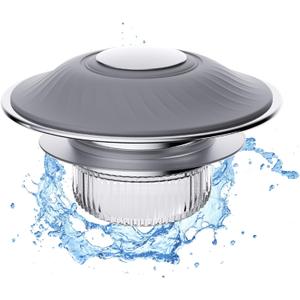 4 x Bathroom Sink Stopper with Anti-Odor, Faster Drainage, Universal Silicone Sink Drain Strainer, with Detachable Hair Catcher Drain Cover, Pop Up Basin Plug for 1.1~1.77 Drain Hole(Gray)