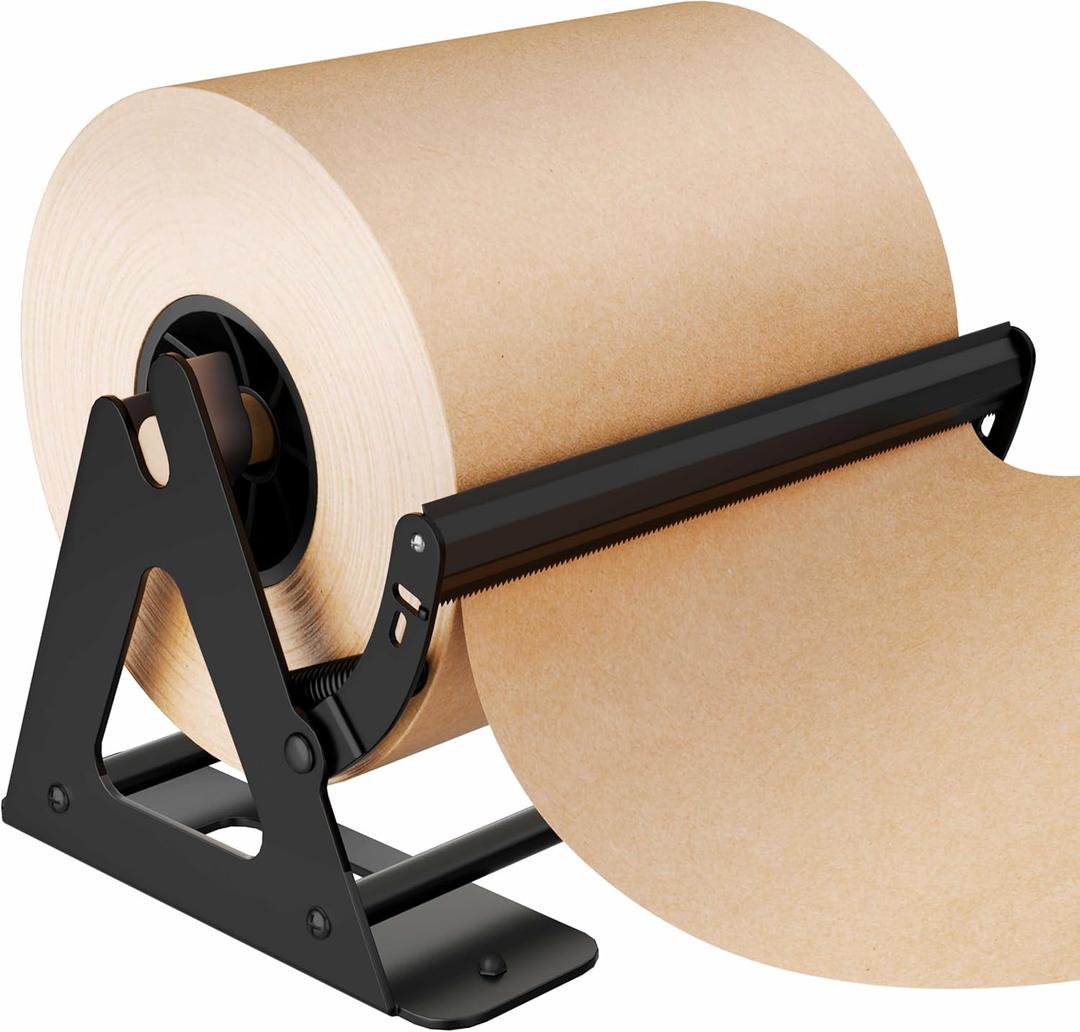 DIY Crew 12 Inch Paper Roll Dispenser and Cutter - Heavy-Duty Wall Mountable, Non Slip Tabletop - Kraft, Freezer, Butcher Paper - Up to 1000ft Rolls
