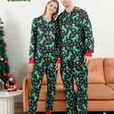 VNVNE Matching Christmas Onesie Pajamas for Family/Couples/Women/Men, Xmas Holiday Reindeer Striped Adults Pjs Sleepwear (Small, Green Dinosaur)