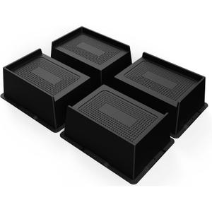 Bed Risers 2 Inch Heavy Duty, Oversized Furnitures Risers 2 inch Support 6000 lbs, Bed Table Rising Blocks, Fits for Couch, Sofa, Chair, Furniture Lifts (Black 4 Pack, 2 inch)