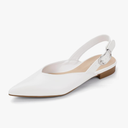 IDIFU Women's Flats Pointed Toe Slingback Dress Shoes for Women Comfortable Dressy Fashion Trendy Flat Shoes Work Bridal Wedding Office Cute Buckle Dress Flats 11 Size