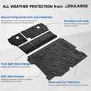Cargo Mat Backrest Mats for Jeep Wrangler JL 2018-2025 2026 Unlimited 4-Door (Not fit JK/4XE/2-Door), All Weather TPE Cargo Liner Trunk Mat Accessories (Cargo Mat with Backrest Mat)