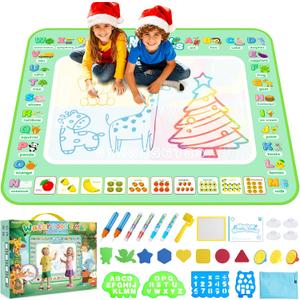 Water Doodle Mat 40 X 32 Inches Mess Free Coloring Magic Drawing Mat Toddlers Educational Toys,Birthday Christmas Gifts for 3 4 5 6 7 8 Years Old Boys Girls