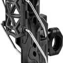 2 x Adjustable Bike & Motorcycle Drink Holder Rotating Handlebar Cup Mount for Bicycle, Scooter, ATV & Marine Use, Secure Grip Design (Black A)