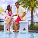 Step2 in Pool Stool, 33-inches Tall, Waterproof Patio Furniture, Bar Stool, Weighted, White, 1 Pack