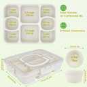 Caperci Snackle Box Container With 2 Sauce Cup & Handle, 8 Compartment, 12.2 x 9.45 x 2.36 inches