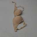 Women's Backless Bra with Clear Straps and Back Deep V Plunge Push Up Padded Convertible Low Cut Bras Underwire (38B, Beige)