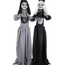 5 ft. Animated LED Standing Girl Twins Halloween Animatronic