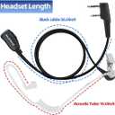 BAOFENG Walkie Talkies Earpiece with Mic 2 Pin Radio Headset Acoustic Tube for Walkie Talkie UV-5R Mini BF-888S UV-5R BF-F8HP PRO AR-5RM K5PLUS UV-32 DM-32 Two Way Radio Earpiece 5 Pack