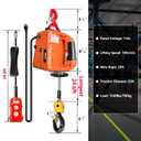 Power Electric Portable Hoist Winch 1500LBS, 3 in 1 Electric Cable Hoist 110V 25 FT with Lifting Strap, Electric Hoist Lift Ceiling Winch for Lifting Towing
