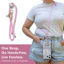 Sonix x Sanrio | Crossbody Phone Strap with Charms | Adjustable, Universal Cell Phone Rope Strap Lanyard | Pink Cord | Hello Kitty Pink Bows