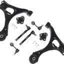 8PCS Suspension Kit Fit For Honda Civic 2006-2011 Front Lower Control Arms w/Ball Joint Sway Bar End Link Tie Rod 2007 2008 2009 2010 Repalcement For K620382 K620383