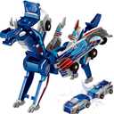 Aimery Collision Transforming Dinosaur Car Toy, 2 Magnetic Cars Convert into Dinosaur Toys, Dino Robot Toy, Boys Toys,Kids Toys, Party Birthday for Kids (Blue)