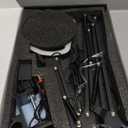 Magnifying Glass with Light Square Magnifier Desk Lamp 10X Close Up Work for Desktop Bench Crafting, Reading, Sewing, Ultra Long Swing Arm 3-Section, 5 Color Modes Design Rectangle Head Controller (Black)