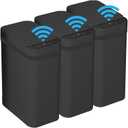 3 PACK - Bathroom Trash Can with Lid - 2.5 Gallon Automatic Trash Cans Touchless - Bedroom, Office - Small Smart Garbage Can - Electric, Narrow - Motion Sensor Trash can Bathroom ( Matte Black )