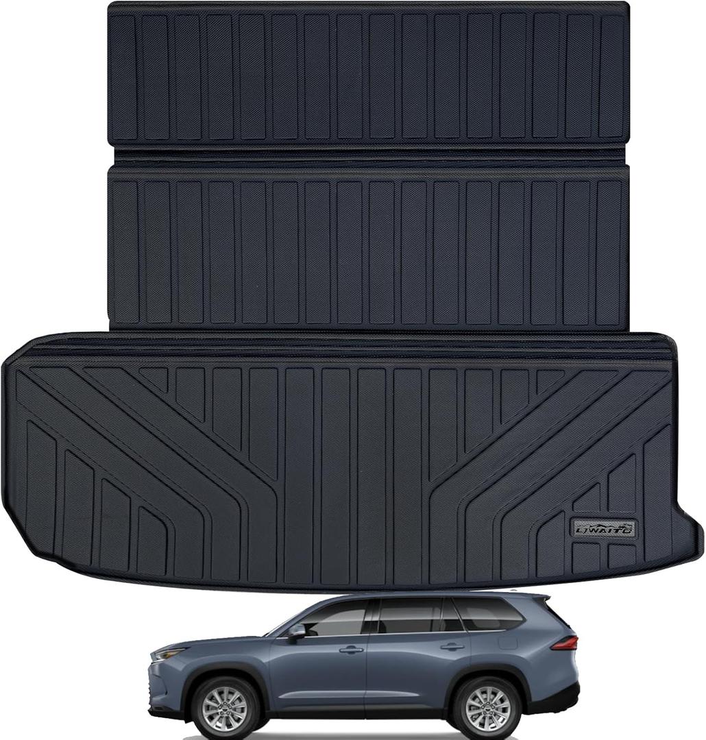 Large Trunk mat for 2024 Toyota Grand Highlander, TPE All Weather Protection Car Cargo Liners Odorless Anti-Slip Mats Accessories