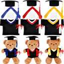 3 Sets Graduation Bear Clothes Include 3 Cap with Tassel 3 Graduation Gown 3 Certificate 3 Stole Fits 14-15 Inch Plush Teady Bears Stuffed Animal Grad Party Doll Clothing Gift, 14-18 inch