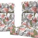 LVTXIII Outdoor Seat/Back Chair Cushion Patio Tufted High Back Cushion, Seasonal Replacement Rocking Chair Cushion with Ties (22” W x 20D”, Set of 2, Clemens Noir Pink), 44x22x4