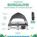 Baby Delight Go with Me Bungalow Deluxe Portable Cot | Toddler Travel Bed | Indoor and Outdoor | Sun Canopy | Grey