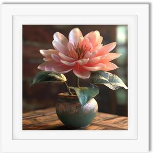 Betionol Diamond Painting Frames, Display 12x12in/30x30cm Diamond Painting Pictures or Photos, White Natural Solid Wood Picture Frame with Acrylic Protection Glass, Back Mat And Hanging Kit