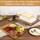 17" Acacia Wood Cake Stand with Lid, 2-in-1 Rectangular Charcuterie Board & Dessert Display, Shatterproof Acrylic Cake Dome Cover for Freshness, Charcuterie Platter for Weddings, Parties