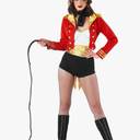 fun shack Womens Circus Ringmaster Costume, Lion Tamer Outfit for Women, Ringmaster Dress for Themed Parties Small