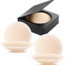 VOCH GALA Nipple Covers 2 Pairs-Seamless and Sheer Adhesive Silicone Nipple Pasties for Women Reusable, Sticky Breast Petals (Medium (Fits A-C Cups), (Creme)